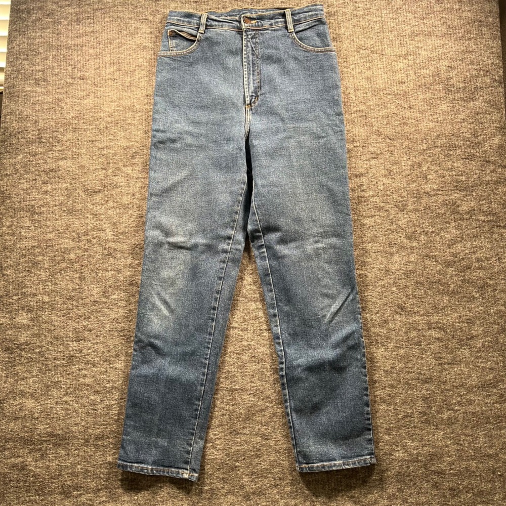 Vintage Whats Next High Waisted Mom Jeans Blue Straight Leg Made in USA Size 14